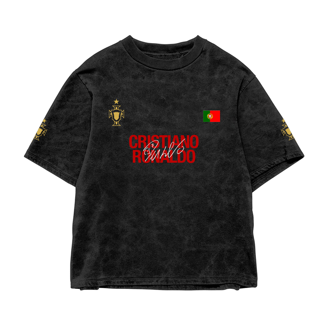 CR7 Acid Wash Oversized Tee