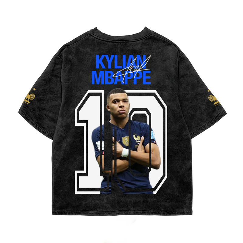 Mbappé Elite Acid Wash Oversized Tee