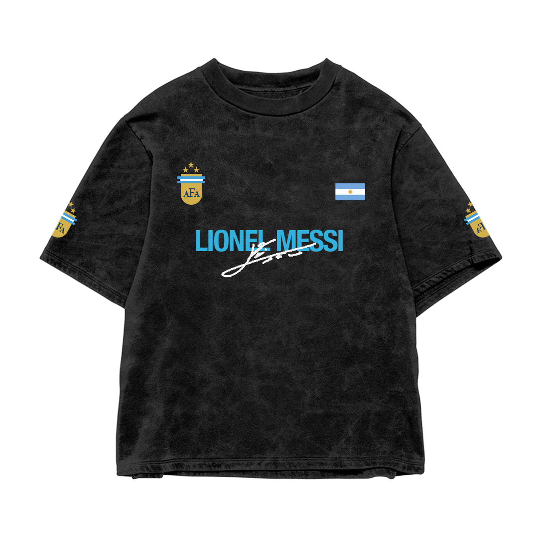 Messi Aura Acid Wash Oversized Tee